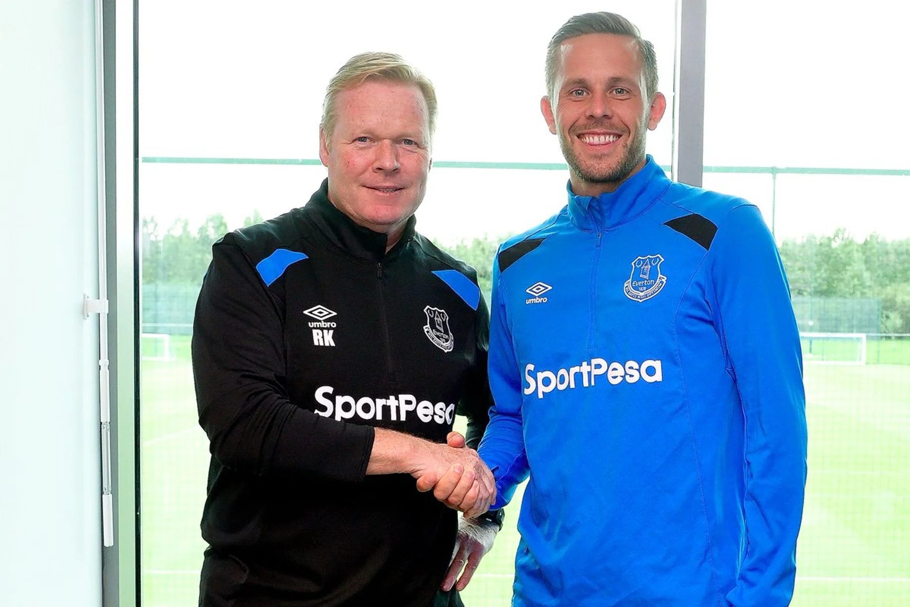 New signing Gylfi Sigurdsson with Everton manager Ronald Koeman at Finch Farm in 2017.
Fee paid £45million (to Swansea City). Value now £67.5million.