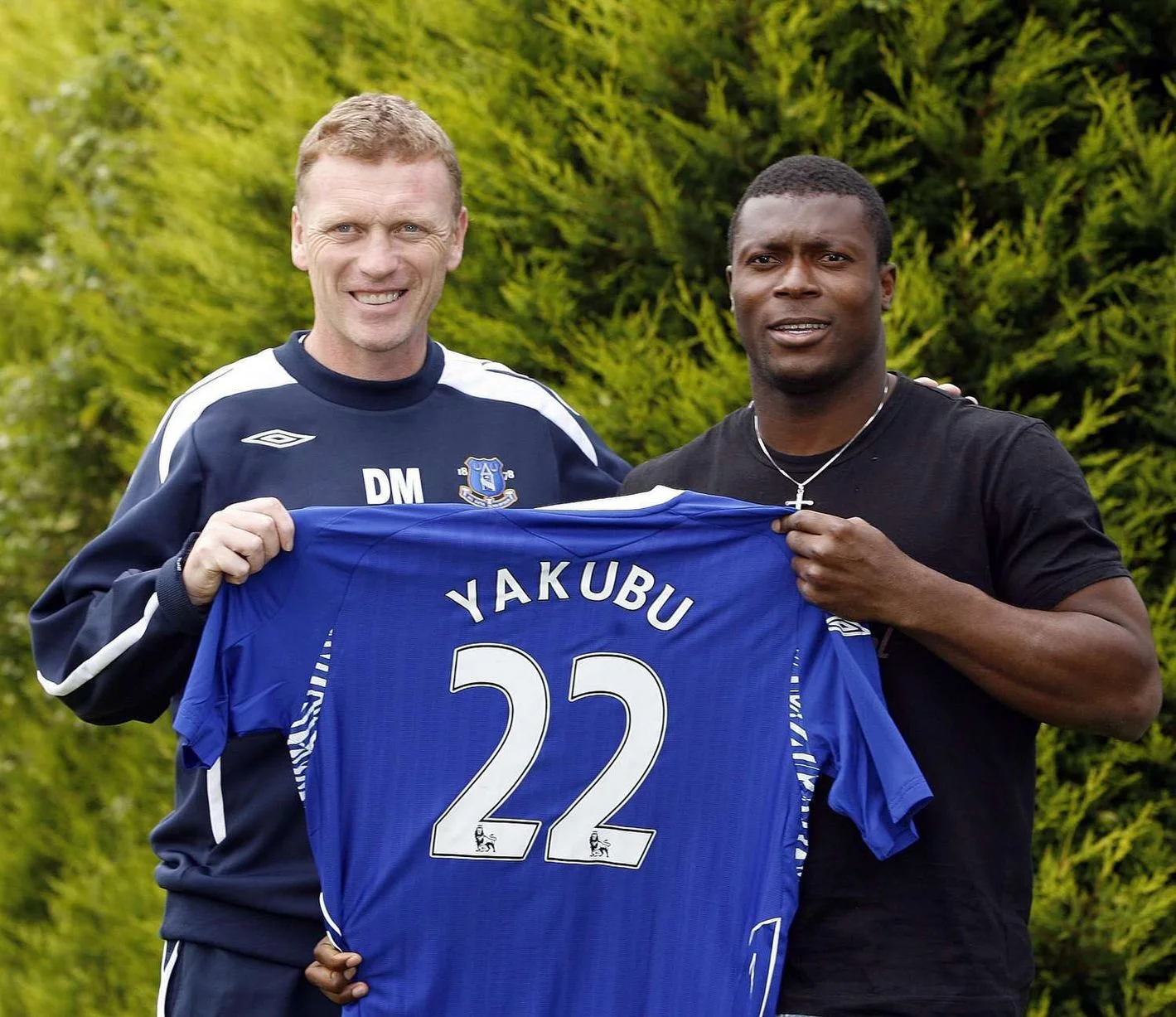Everton's new signing Ayegbeni Yakubu with manager David Moyes at Bellefield Training Ground, West Derby, on Thursday August 30, 2007.
Fee paid £11.25million (to Middlesbrough). Value now £43.1million.