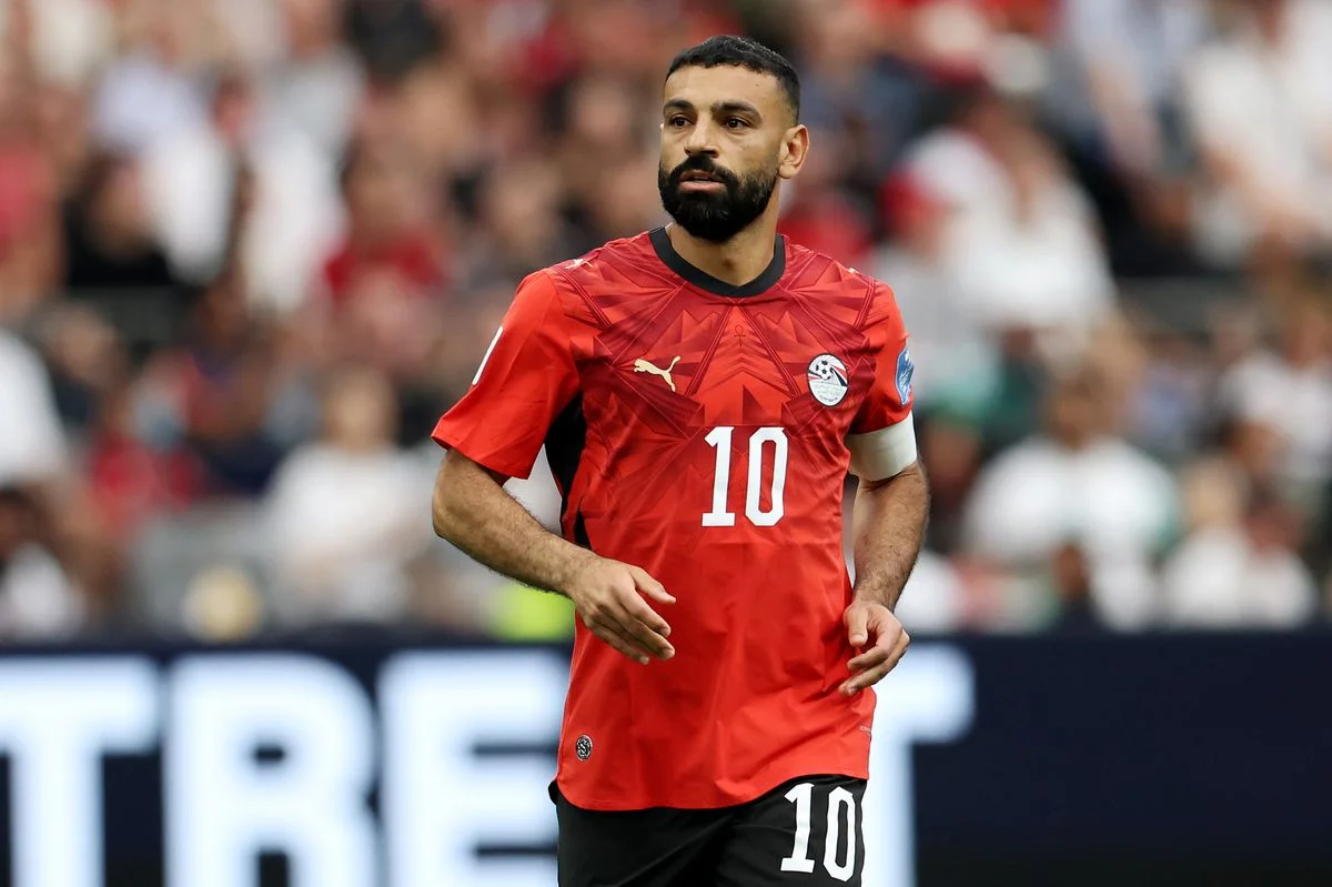 Mohamed Salah in action for Egypt at the World Cup.