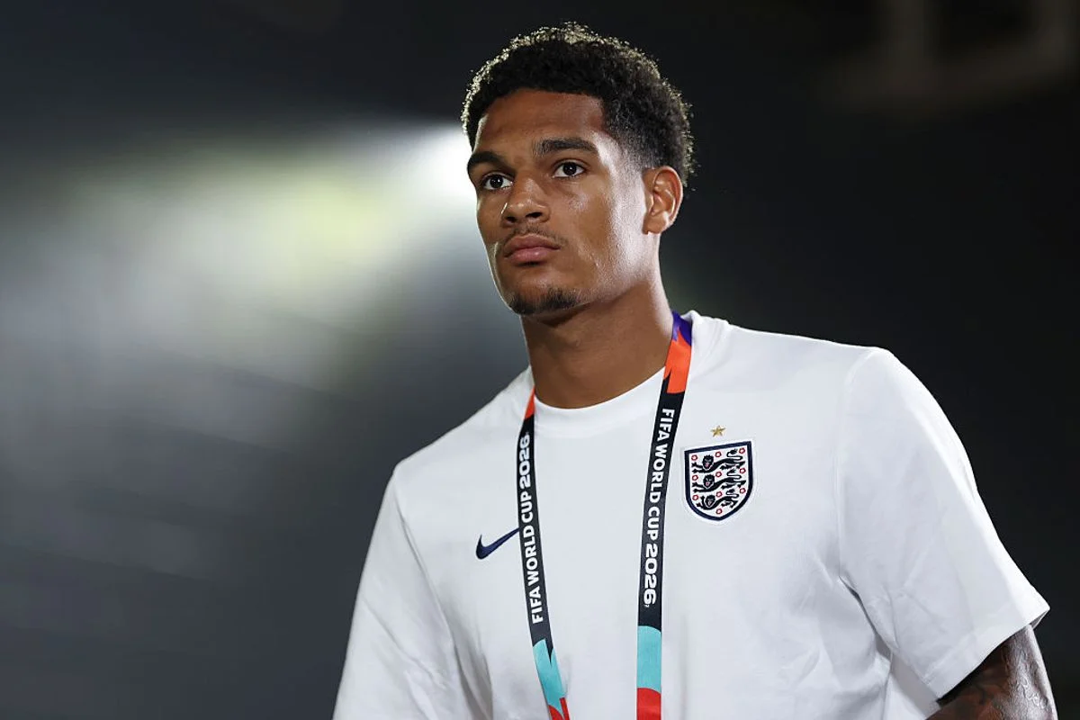 DALLAS, TEXAS - JUNE 17: Jarell Quansah #26 of England arrives prior to the FIFA World Cup 2026 Group L match between England and Croatia at Dallas Stadium on June 17, 2026 in Dallas, Texas. (Photo by Maja Hitij - FIFA/FIFA via Getty Images)