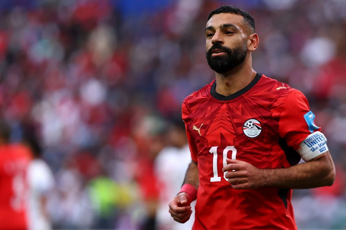 Mohamed Salah of Egypt reacts
