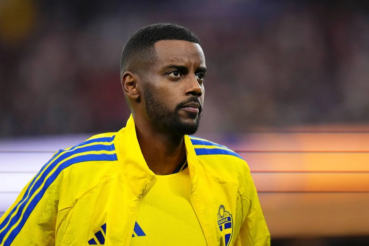 Alexander Isak looks on