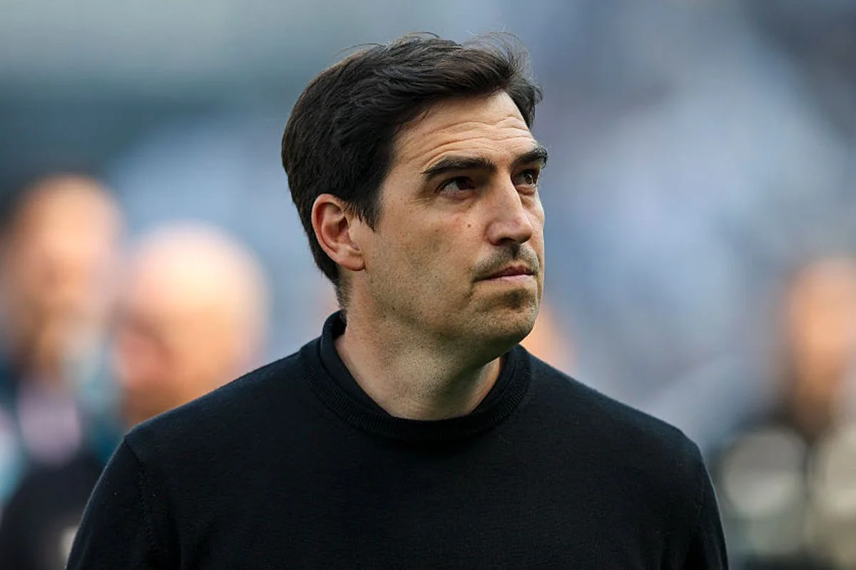 LONDON, ENGLAND - MAY 09: Head Coach Andoni Iraola of Bournemouth during the Premier League match between Fulham and Bournemouth at Craven Cottage on May 09, 2026 in London, England. (Photo by Robin Jones - AFC Bournemouth/AFC Bournemouth via Getty Images)