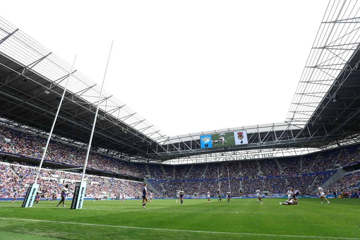 General view inside Hill Dickinson Stadium during the Magic Weekend clash between Leeds Rhinos and Bradford Bulls