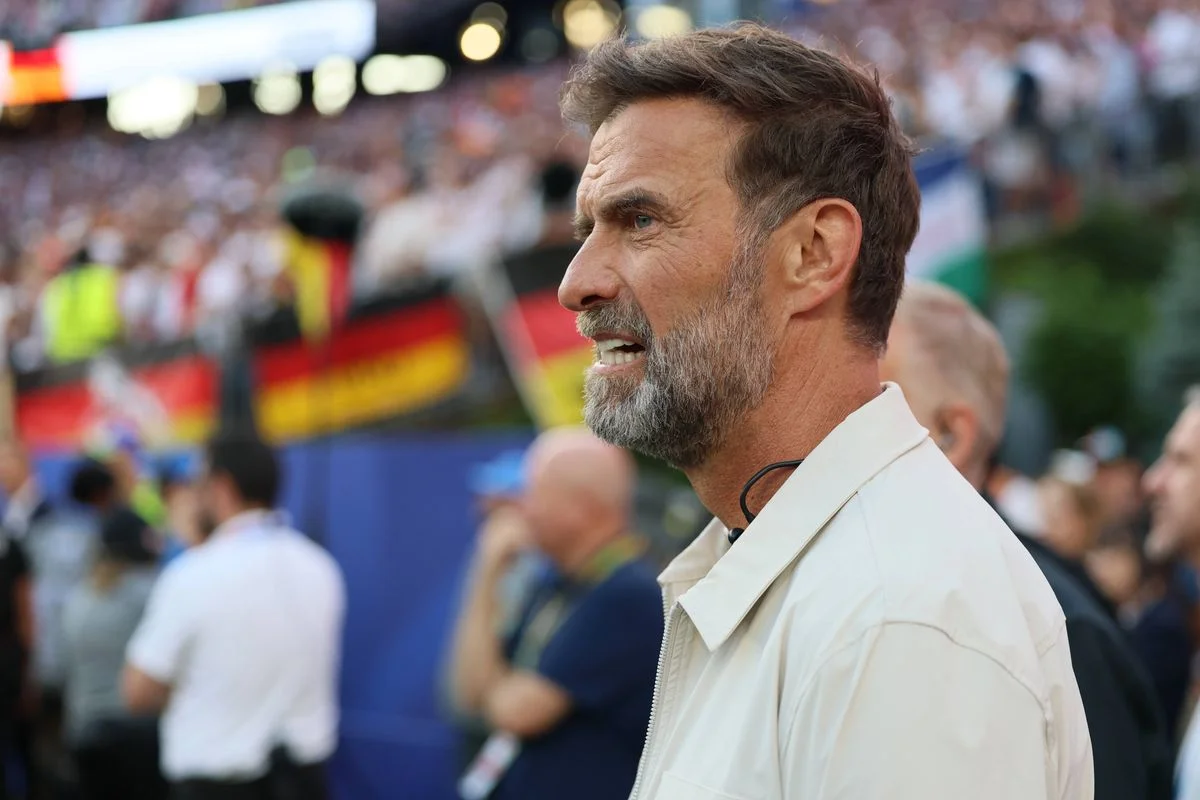 FOXBOROUGH, MASSACHUSETTS - JUNE 29: Jurgen Klopp reacts after Jonathan Tah misses penalty during the FIFA World Cup 2026 Round Of 32 match between Germany and Paraguay at Boston Stadium on June 29, 2026 in Foxborough, Massachusetts. (Photo by Richard Sellers/Sportsphoto/Allstar via Getty Images)
